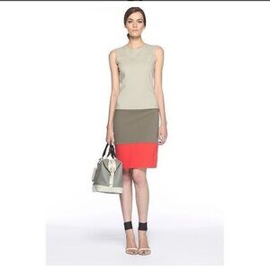 Diane Von Furstenberg Sharby Color Block Jersey Dress With Zip Hem Size 8